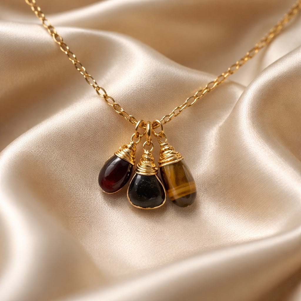 Necklace 3 Stones Zodiac Signs