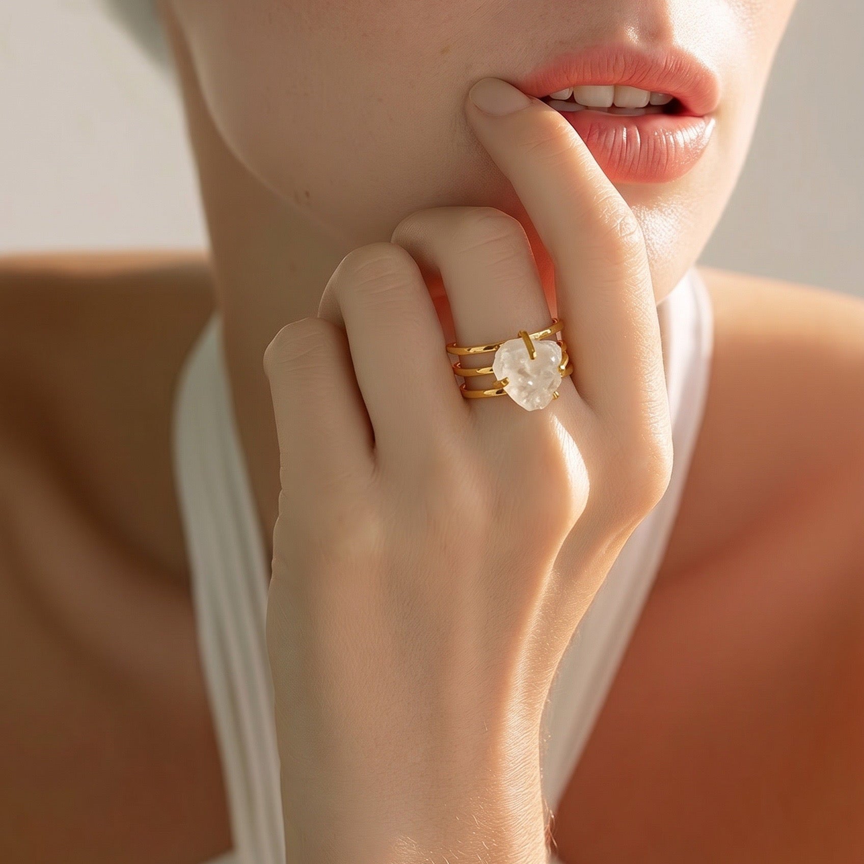 Rings Stainless Hindu Clear Quartz