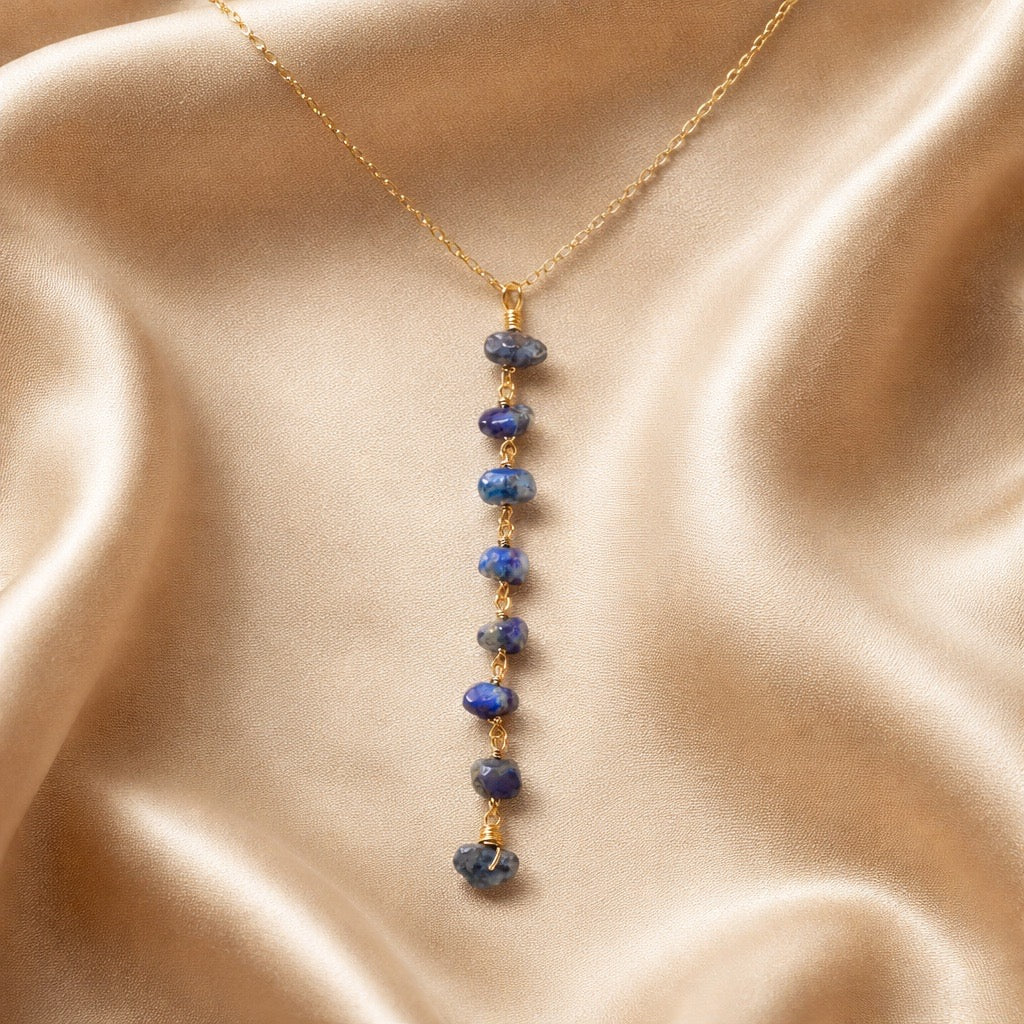 Necklace Vertical Chopped Natural Stones