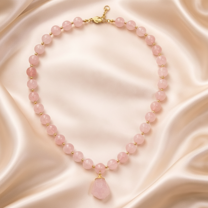 Necklace Threaded Beads with Stone