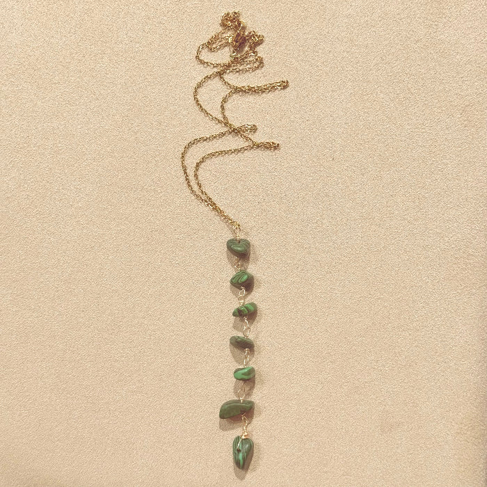 Necklace Vertical Chopped Natural Stones