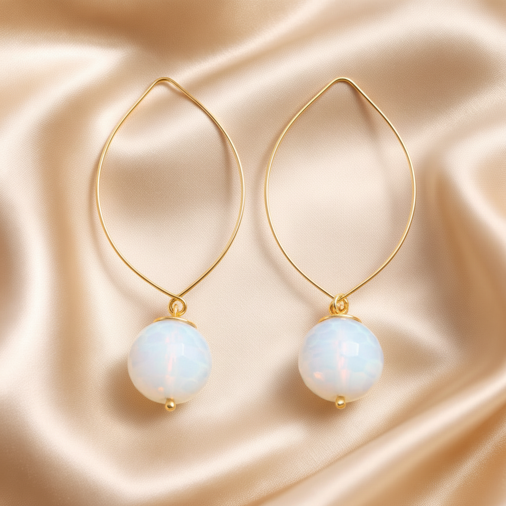 Earrings Hoops with Individual Stone