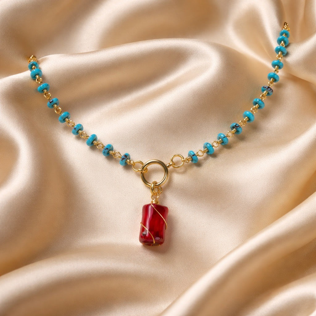 Necklace 10mm Beads with Pearl/Stone