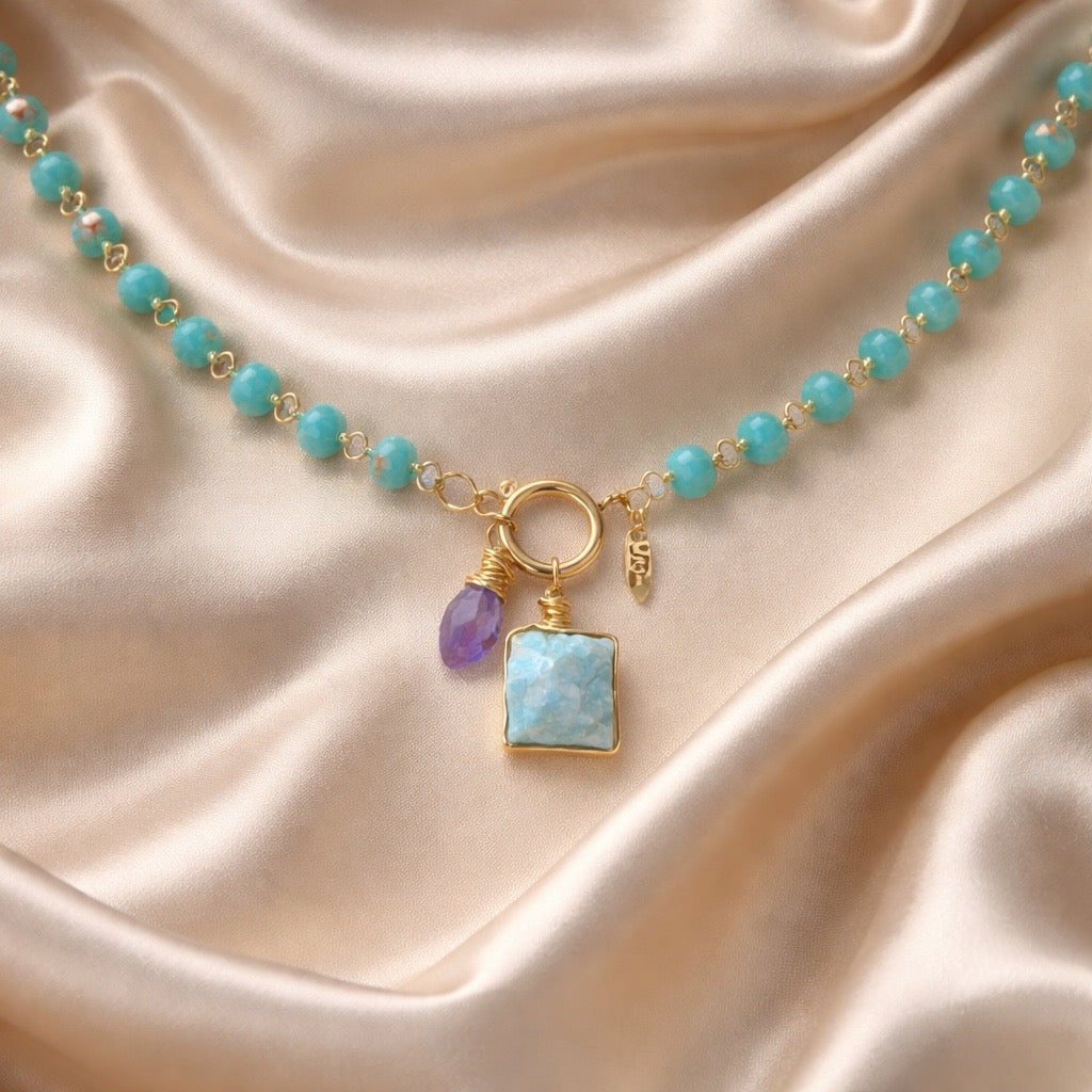 Necklace 10mm Beads with Pearl/Stone