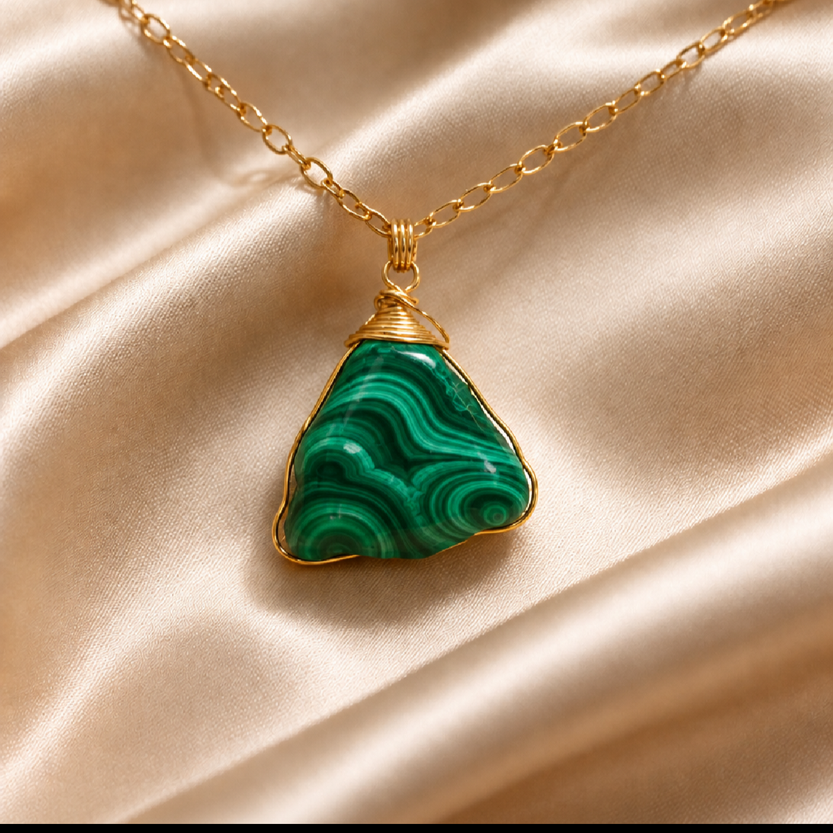 Necklace Long Natural Stones Gold
