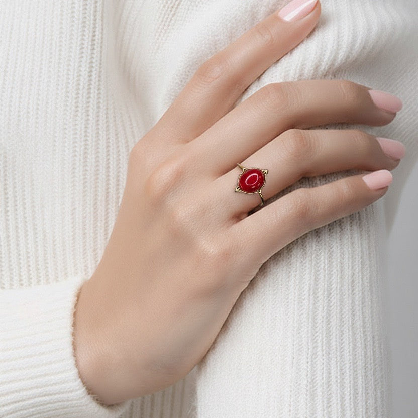 Rings Stainless Steel Hindu Coral