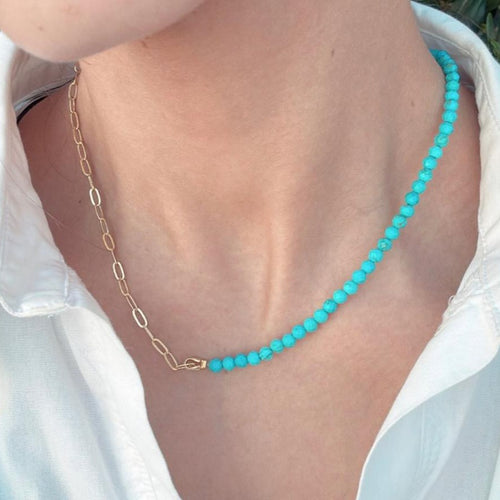 Necklace Half Beads-Half Links
