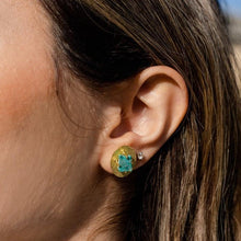 Load image into Gallery viewer, Earrings Round with Semiprecious Stones