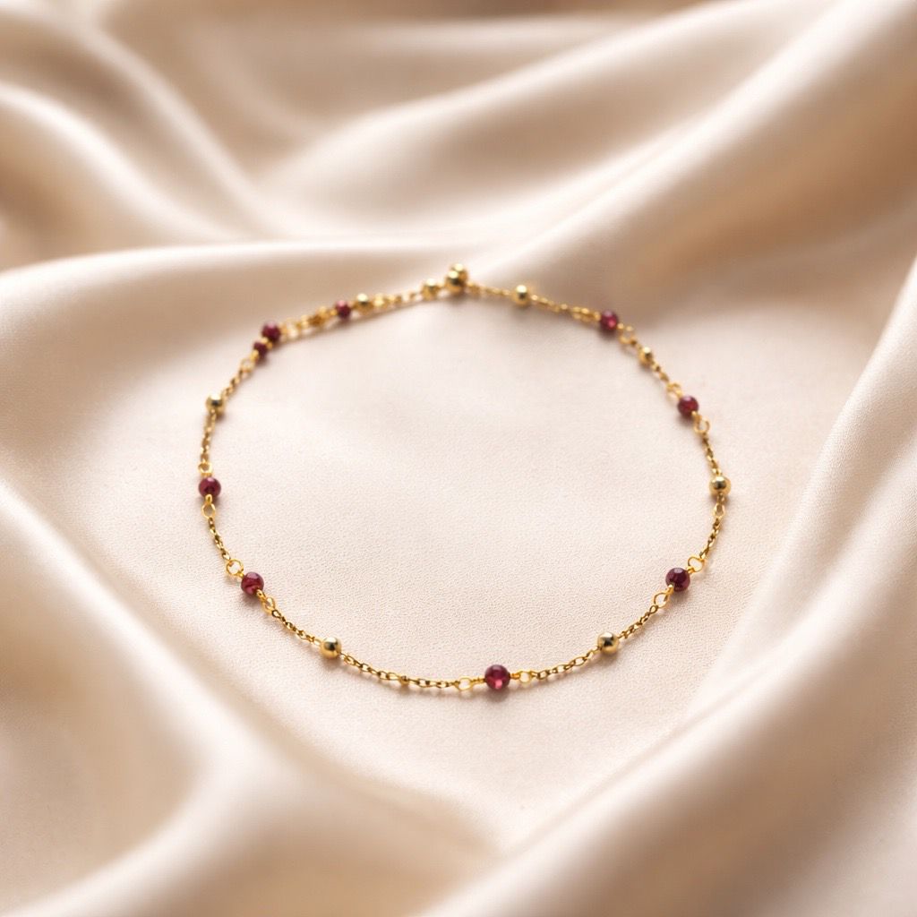 Anklets Beaded Stones Simple