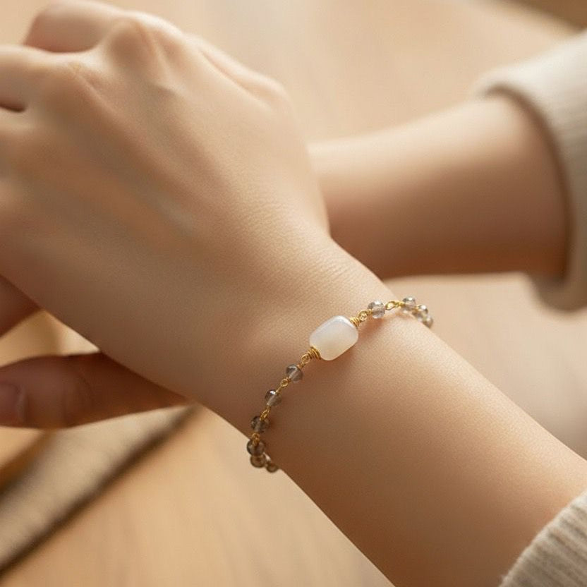 Bracelet Full Beads Rosary with One Stone in the Middle
