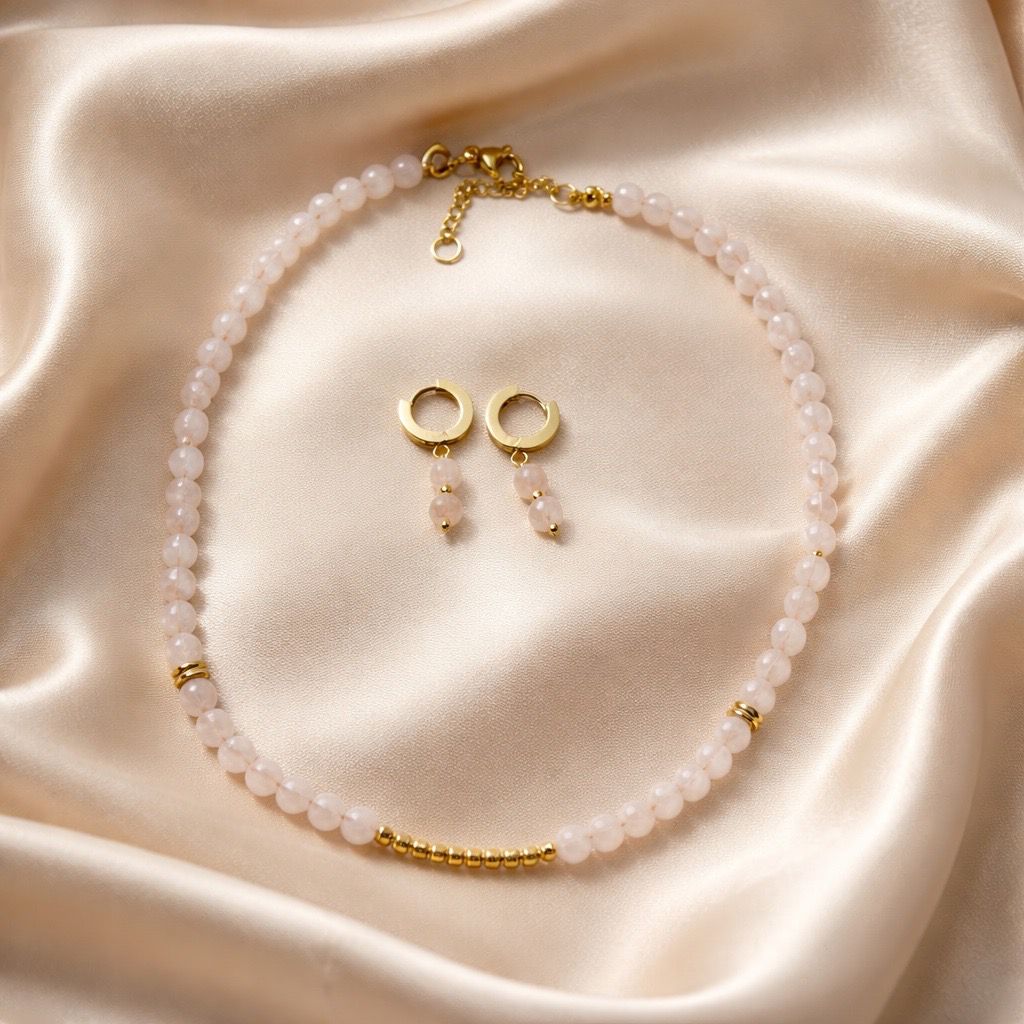 Necklace and Earrings Harmony Set with Beads