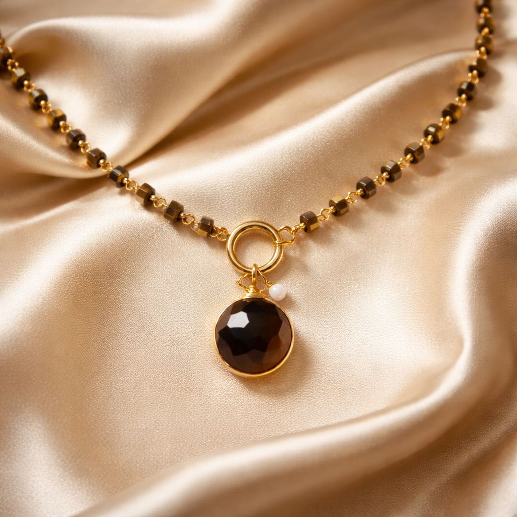 Necklace 10mm Heishi Beads with Pearl/Stone