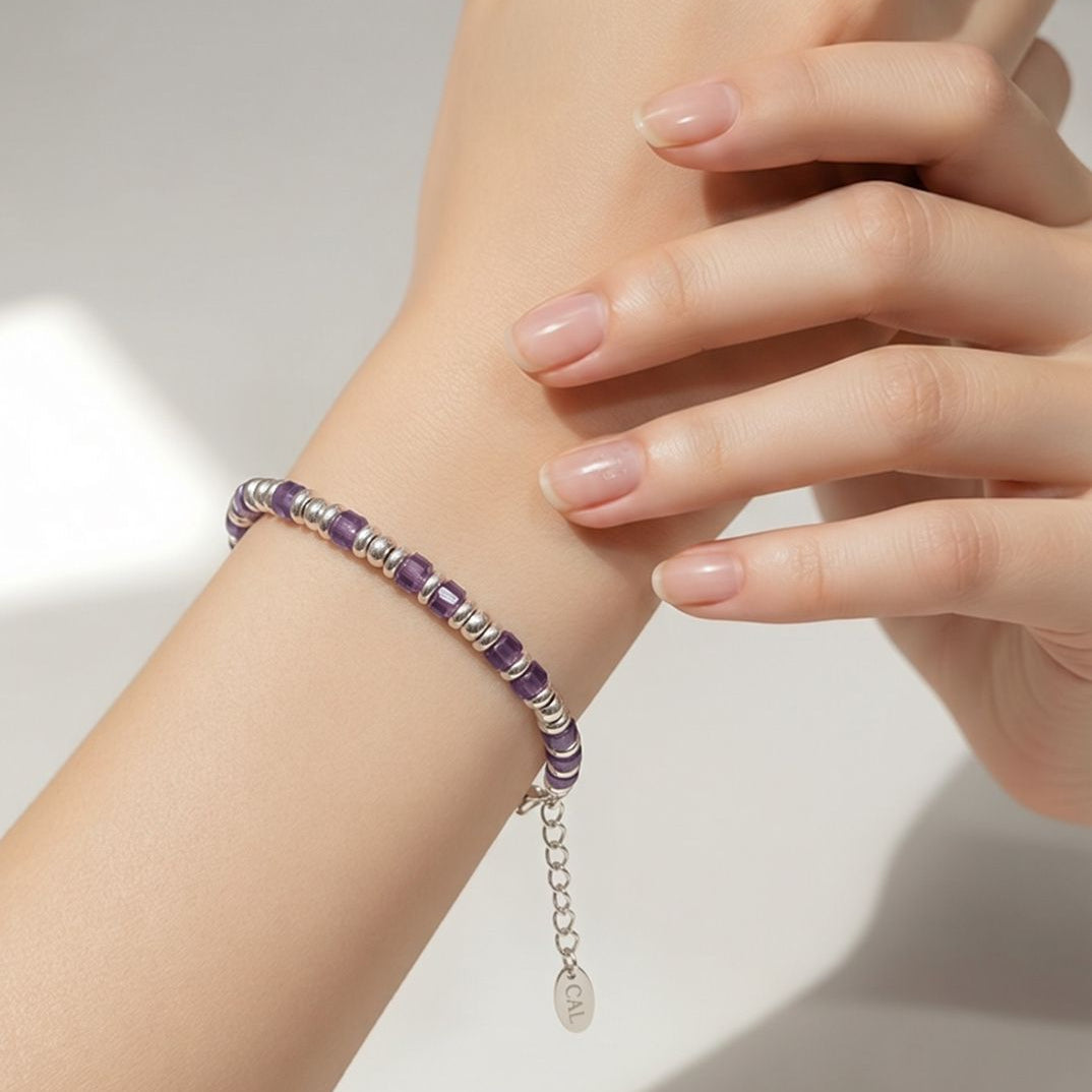 Bracelet Silver With Heishi Beads
