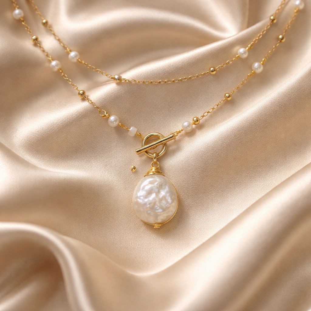 Necklace Long Sailor Beads with One Stone