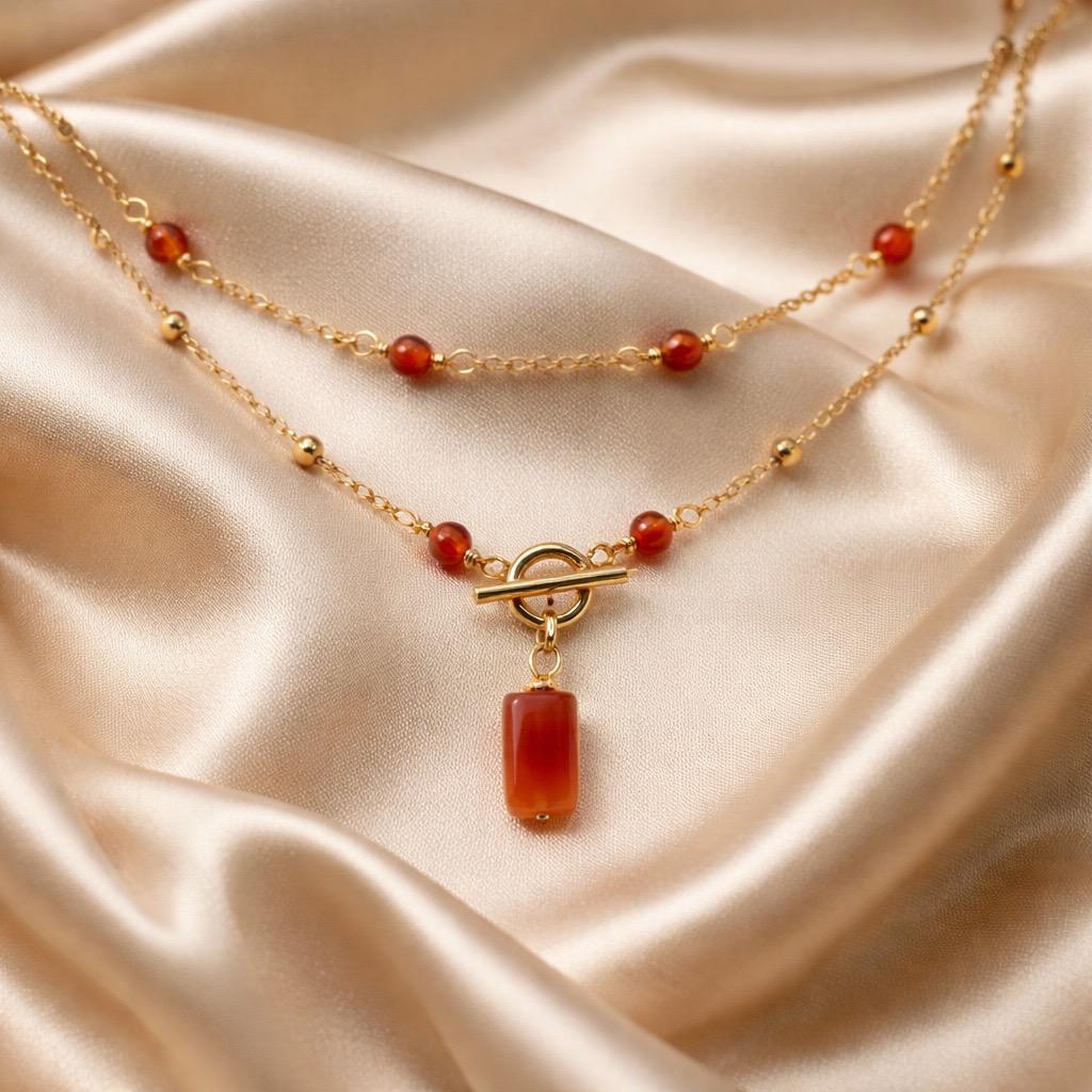 Necklace Long Sailor Beads with One Stone