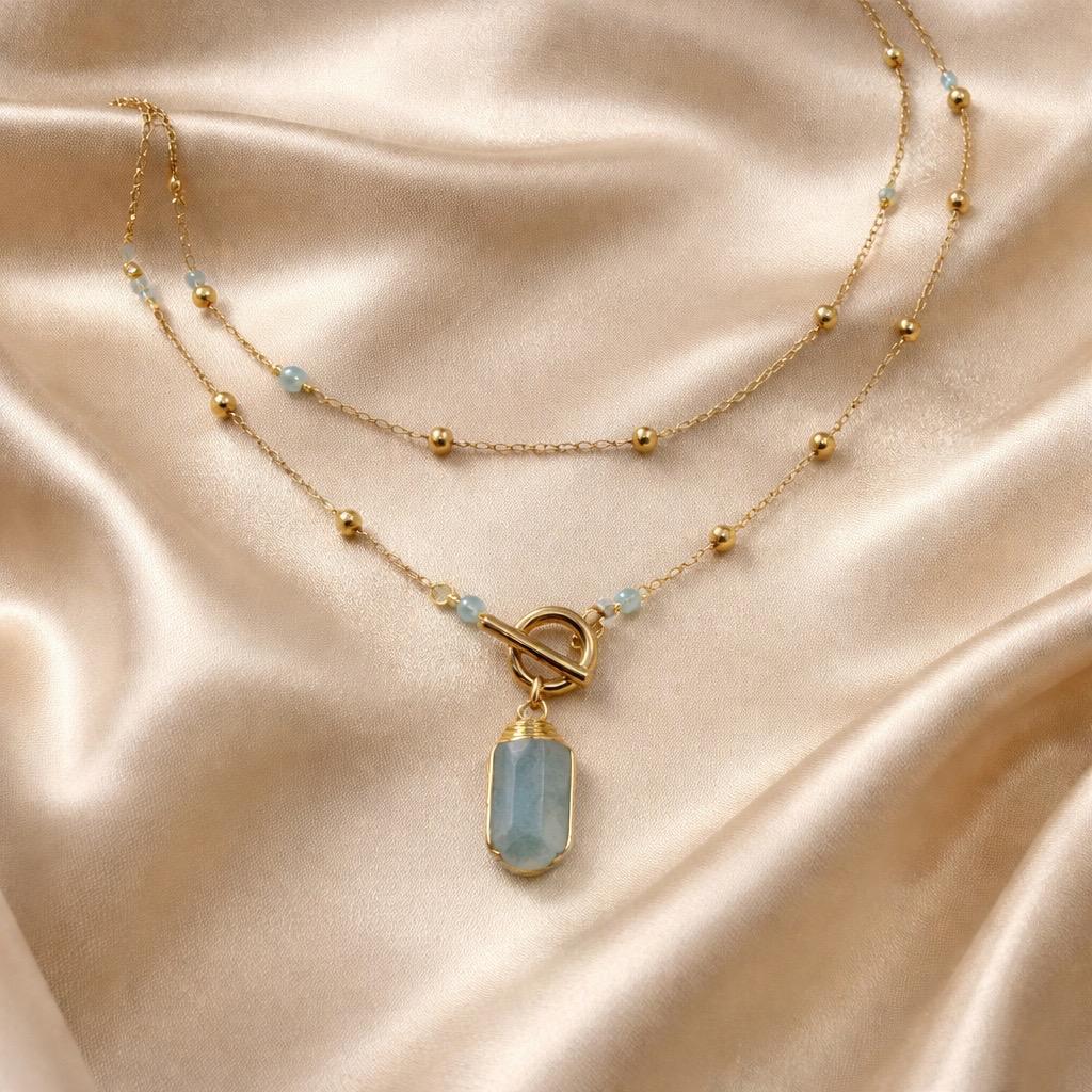 Necklace Long Sailor Beads with One Stone