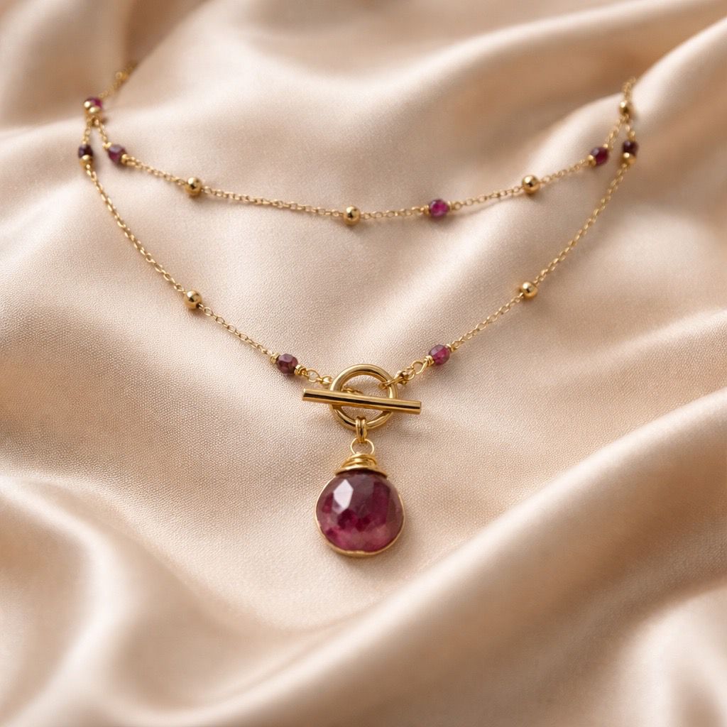 Necklace Long Sailor Beads with One Stone