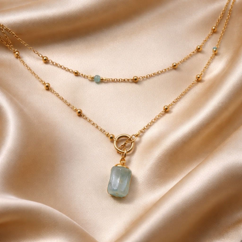 Necklace Long Sailor Beads with One Stone