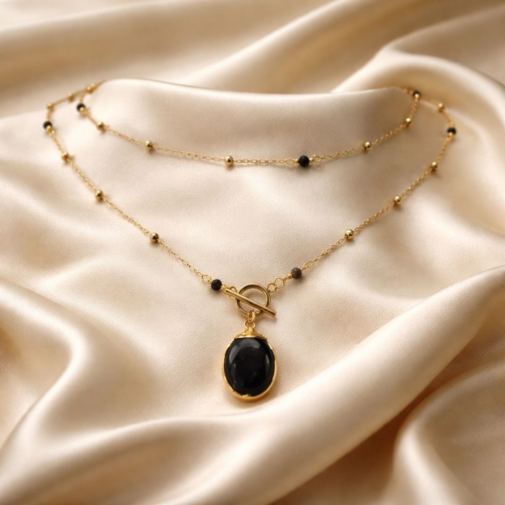 Necklace Long Sailor Beads with One Stone