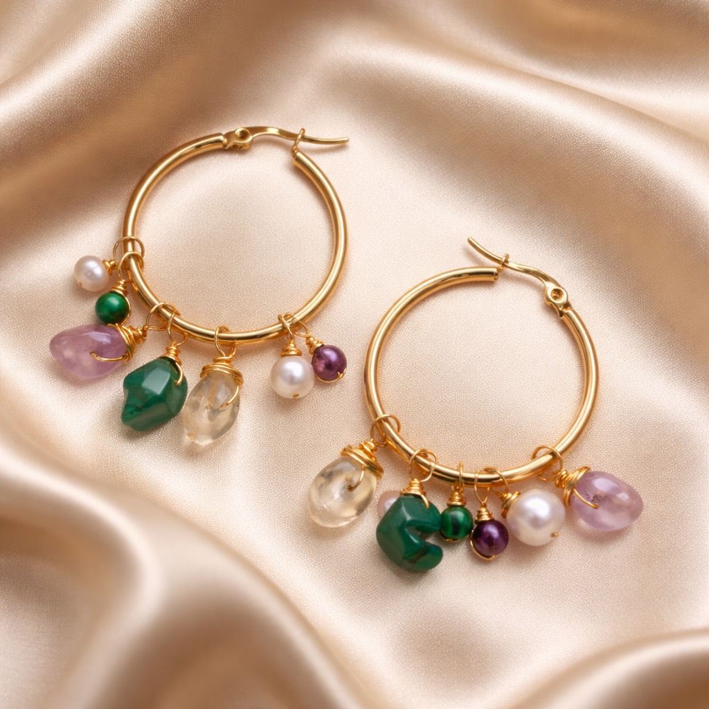 Earrings Hoops With Charms
