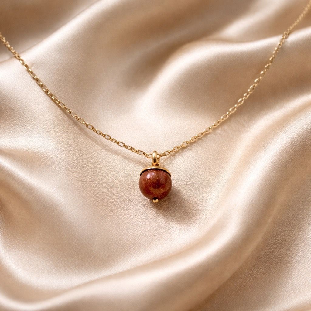 Necklace One Bead Semi-Precious Stone