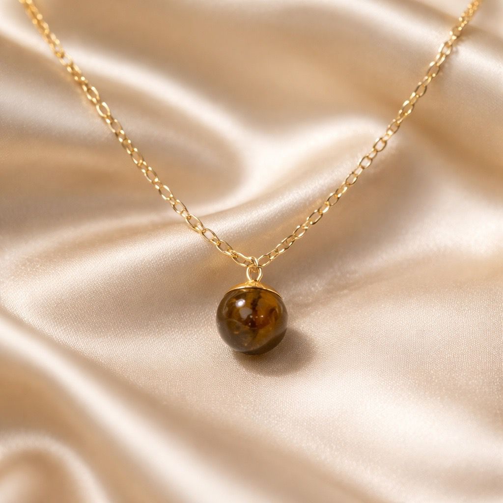Necklace One Bead Semi-Precious Stone
