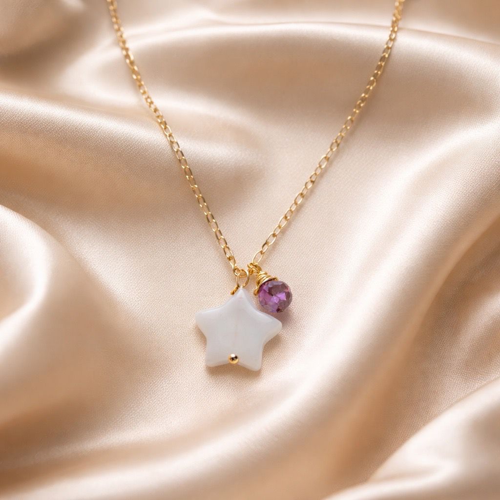 Necklace Classic One Stone with Charms