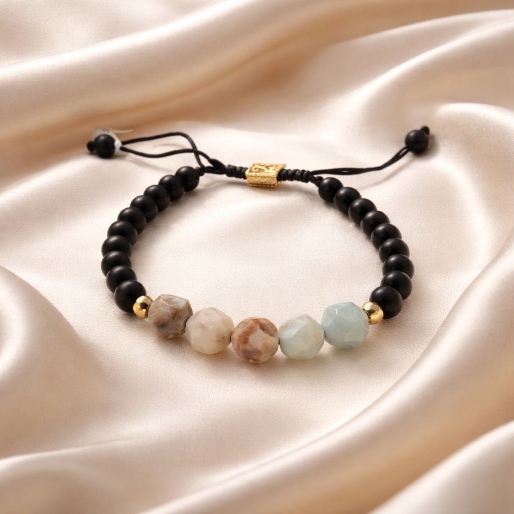 Bracelet Faceted Beads Man All Colors/Onyx 6mm
