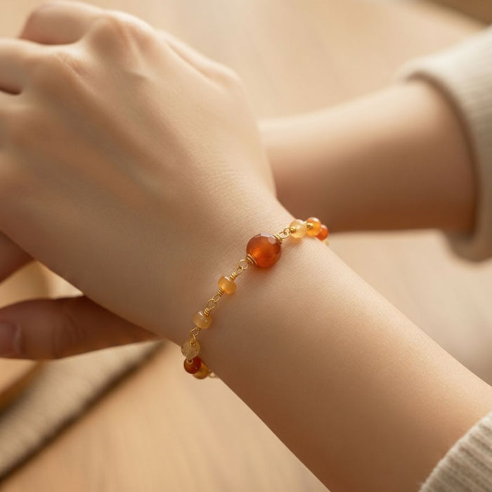 Bracelet Full Beads Rosary with One Stone in the Middle