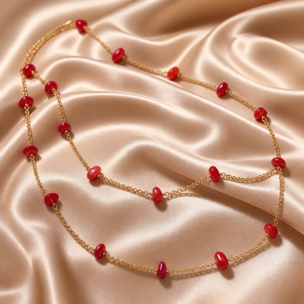Necklace Rosary with Chopped Stones