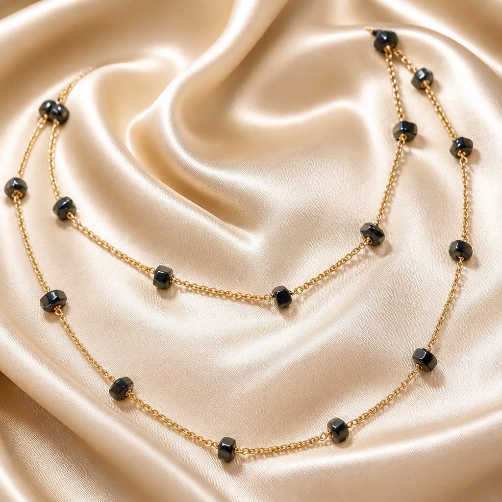 Necklace Rosary with Chopped Stones