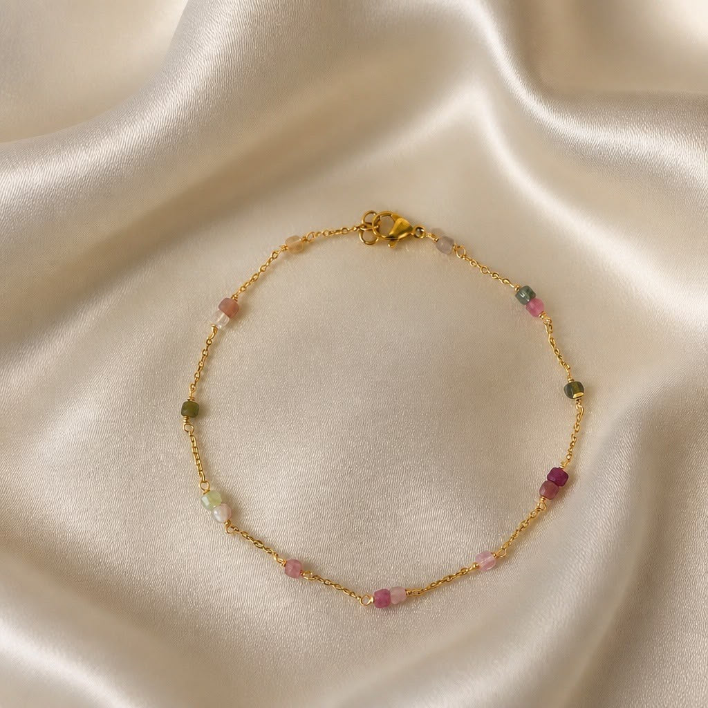 Anklets Beaded Stones Simple