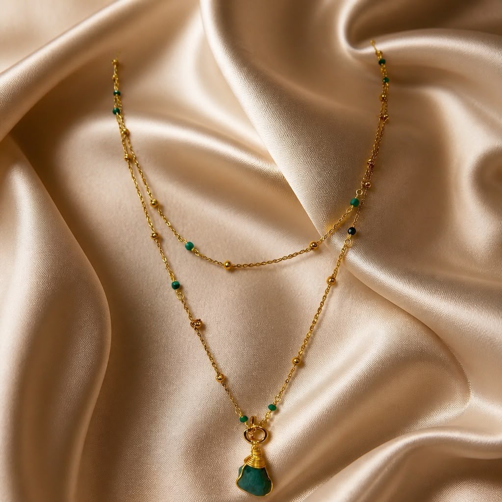 Necklace Long Sailor Beads with One Stone