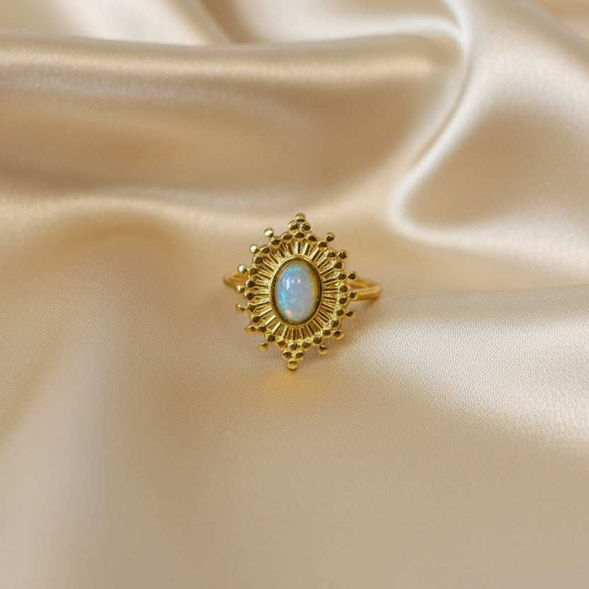Rings Stainless Steel Hindu Labradorite