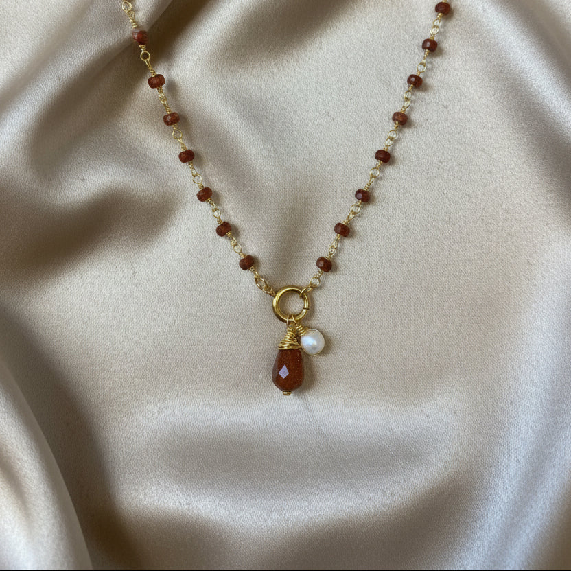 Necklace 10mm Heishi Beads with Pearl/Stone