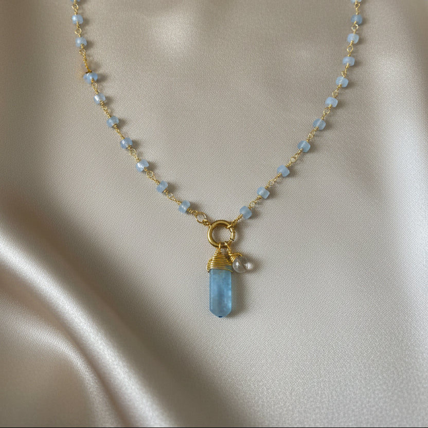 Necklace 10mm Heishi Beads with Pearl/Stone