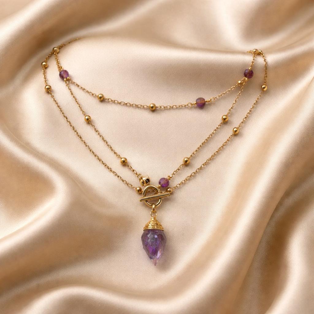 Necklace Long Sailor Beads with One Stone