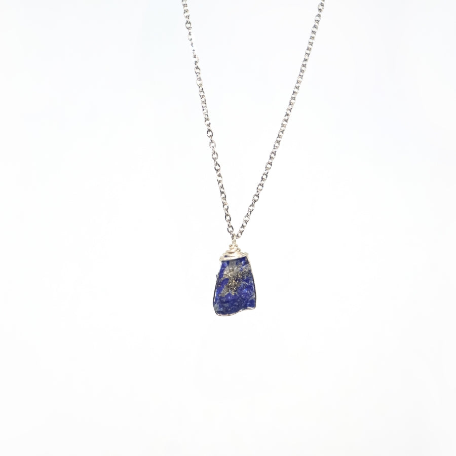 Necklace Classic Cage Natural Stones (Silver)