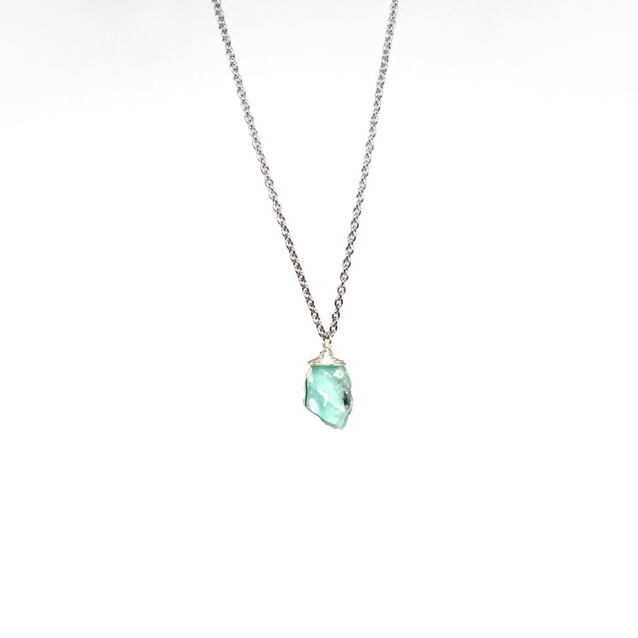 Necklace Classic Cage Natural Stones (Silver)