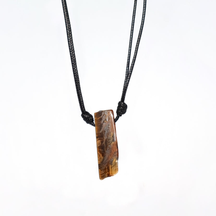 Necklace Leather Stick Stones