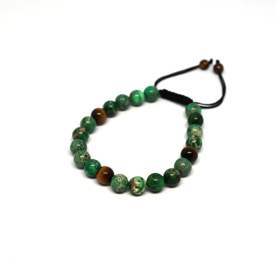 Bracelet Man Blue Green Jasper/Tiger Eye 8mm