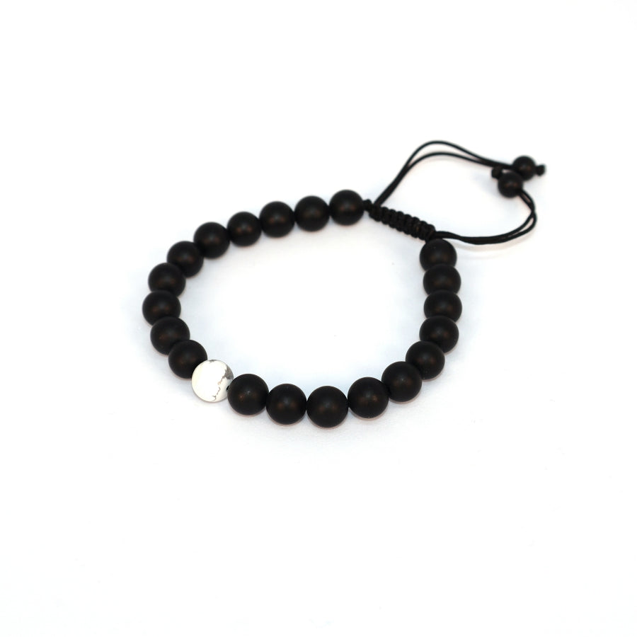 Bracelet Man Howlite/Onyx 8mm