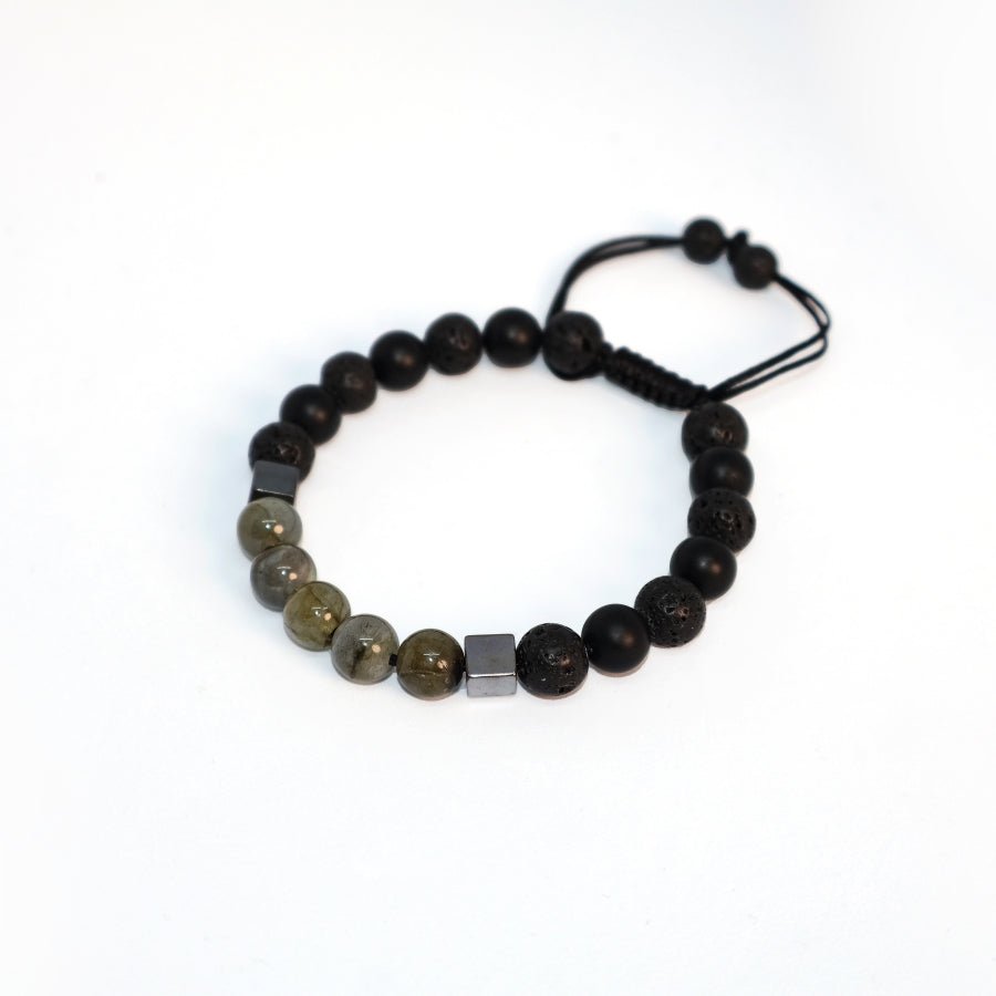 Bracelet Man Onyx/Labradorite/Hematite 8mm
