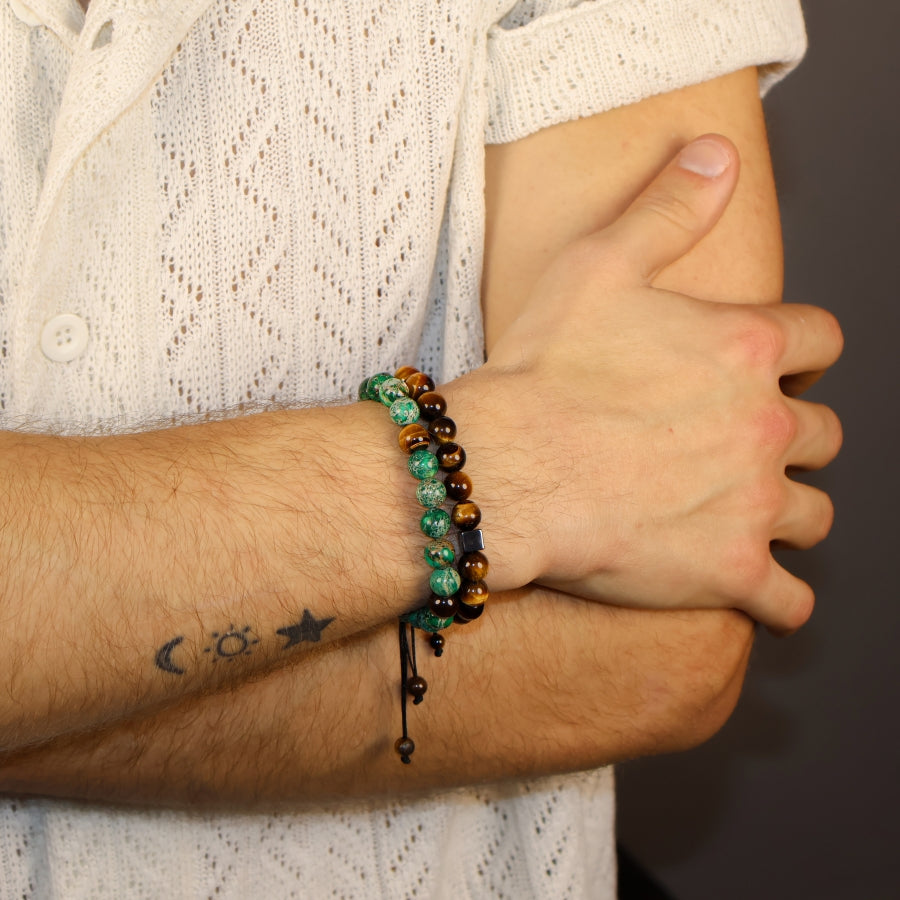 Bracelet Man Tiger's Eye/Hematite 8mm