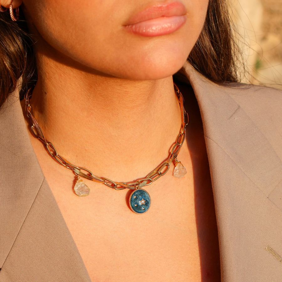Necklace Thick 3 chains / 3 charms