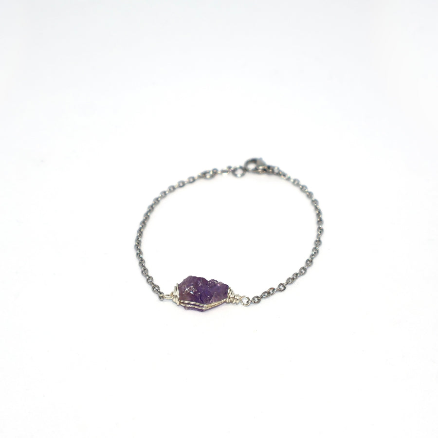Bracelet Cage Natural Stones (Silver)