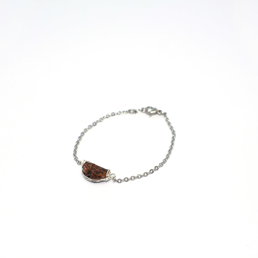 Bracelet Cage Natural Stones (Silver)