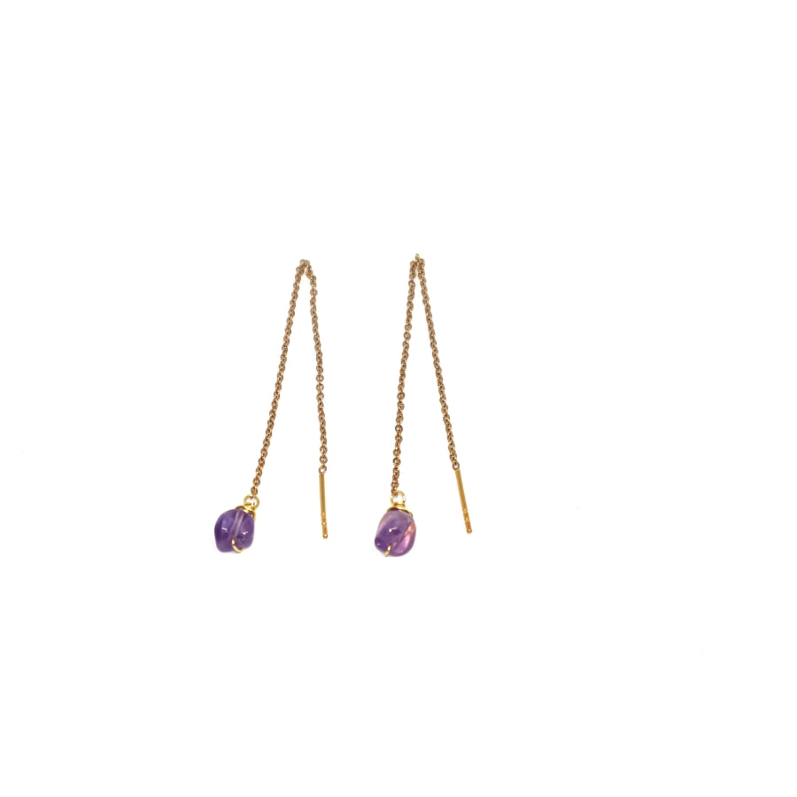 Earrings Chains One Stone