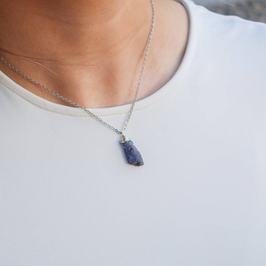 Necklace Classic Cage Natural Stones (Silver)