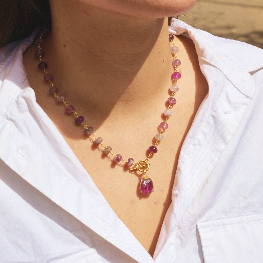 Necklace 10mm Beads with Pearl/Stone